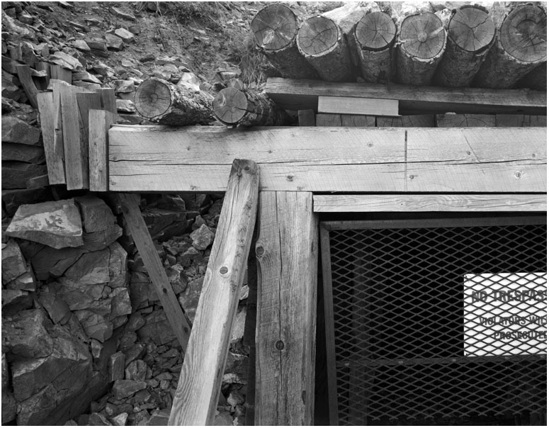 Bocamina de la Phillips Mine, Florida Mountain, Silver City, Owyhee County, Idaho, USA. Mediados del siglo XX.